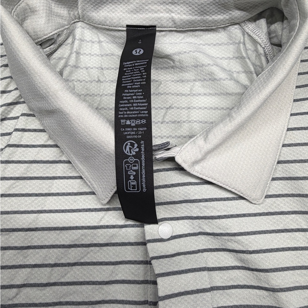 lululemon athletica Men's Light Gray Striped Shirt